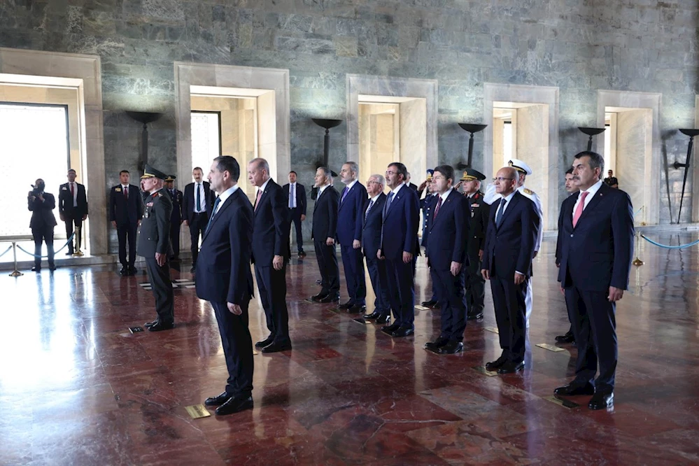 Cumhurbaşkanı Erdoğan Başkanlığındaki Yüksek Askerî Şûra (YAŞ) Üyeleri, Cumhurbaşkanlığı Külliyesindeki Toplantı Öncesi Anıtkabir